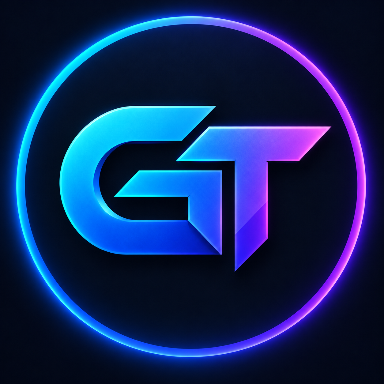 Gareth T Digital cyan and violet GT logo